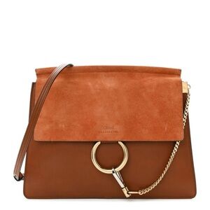 Brand New Chloe Leather And Suede Medium Faye Shoulder Bag